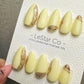 Reusable Lustrous Sand| Premium Press on Nails Gel Hand Painted Pressons Customizable Gel Nail faux nails ML915
