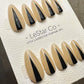 Reusable Nude Ebony Peaks | Premium Press on Nails Gel | Fake Nails | Cute Fun Colorful Gel Nail Artist faux nails ML917