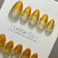 Reusable Sunset Glow Cat Eye Effect| Nails Premium Press on Nails Gel Manicure | Fake Nails | Handmade | faux nails ML918