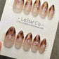 Reusable Bowed in Bronze Cat Eye Effect| Nails Premium Press on Nails Gel Manicure | Fake Nails | Handmade | faux nails ML923