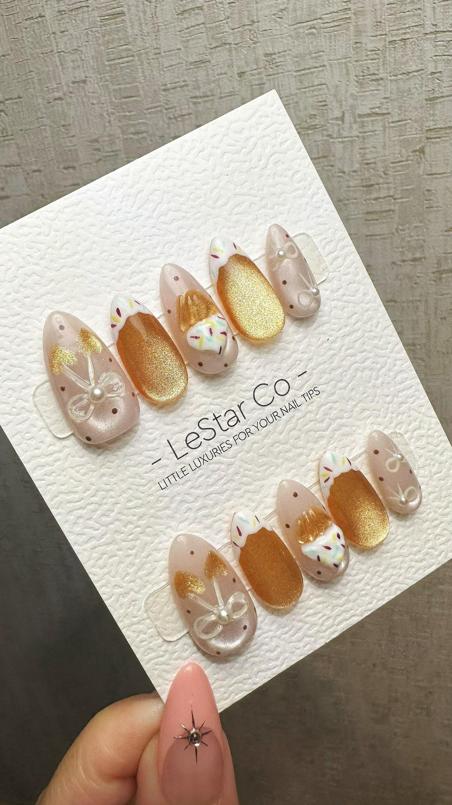 Reusable Sweet Sprinkle Dream| Premium Press on Nails Gel | Fake Nails | Cute Fun Colorful Gel Nail faux nails ML924