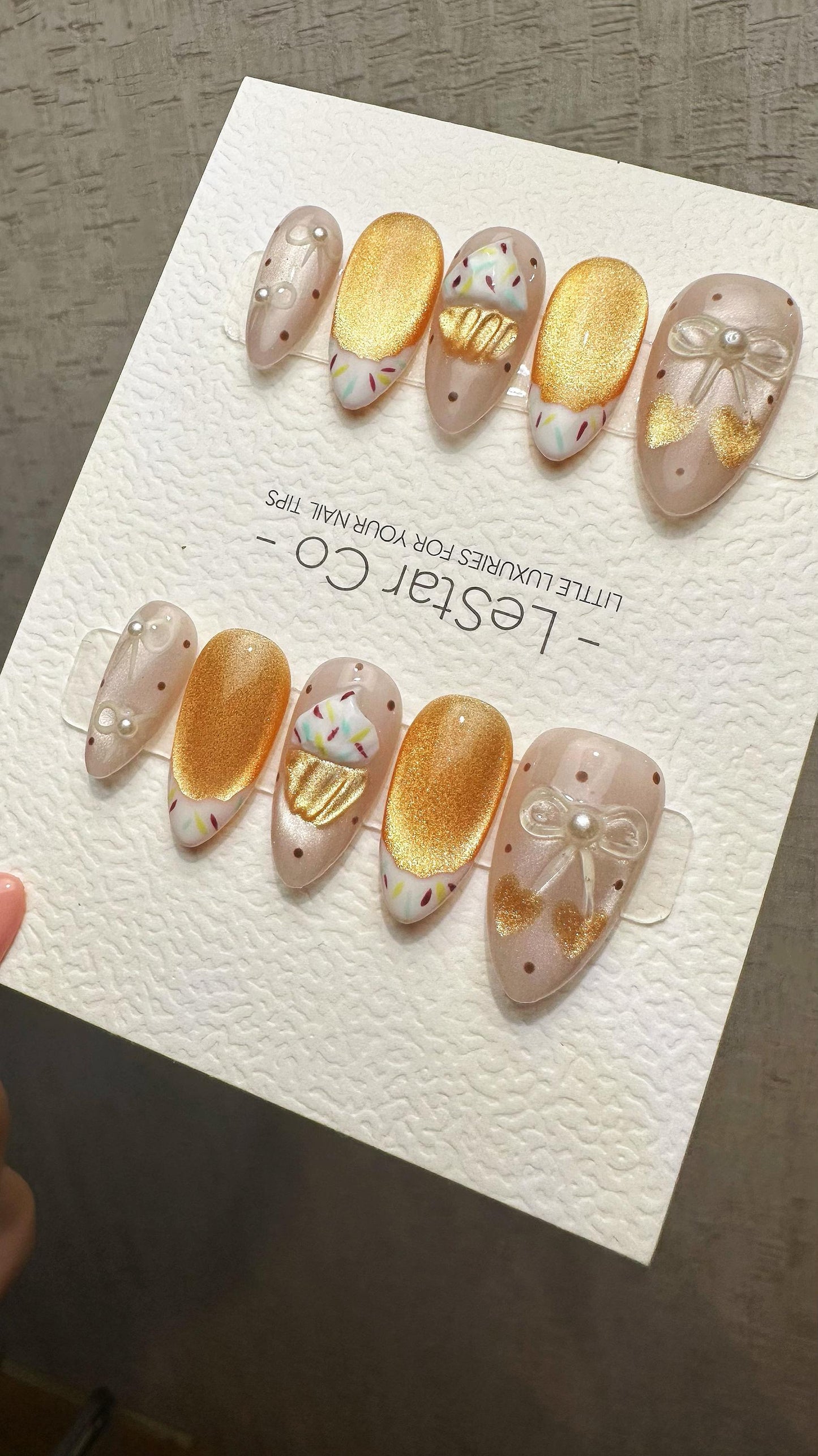 Reusable Sweet Sprinkle Dream| Premium Press on Nails Gel | Fake Nails | Cute Fun Colorful Gel Nail faux nails ML924