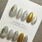Reusable Golden Eclipse| Nails Premium Press on Nails Gel Manicure | Fake Nails | Handmade | faux nails ML925