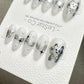 Reusable Moonlit Paws | Premium Press on Nails Gel Hand Painted Pressons Customizable Gel Nail Artist faux nails ML927