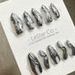Reusable Liquid Metal Waves | Premium Press on Nails Gel Hand Painted Pressons Customizable Gel Nail Artist faux nails ML928