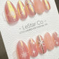 Reusable Frosted Peach Glow | Premium Press on Nails Gel Hand Painted Pressons Customizable Gel Nail Artist faux nails ML932