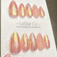 Reusable Frosted Peach Glow | Premium Press on Nails Gel Hand Painted Pressons Customizable Gel Nail Artist faux nails ML932