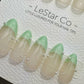 Reusable Chic Minimalist Mint French Tip with pearl | Press on Nails Gel | Fake Nails | Handmade Pressons faux nails ML913
