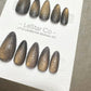 Reusable Dragon's Breath Cat Eye Effect | Premium Press on Nails Gel Hand Painted Pressons Customizable Gel Nail Artist fake nails WM934