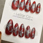 Reusable Crimson Stardust | Premium Press on Nails Gel Hand Painted Pressons Customizable Gel Nail Artist faux nails WM939