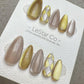 Reusable Luxe Lattice Cat Eye Effect | Premium Press on Nails Gel Hand Painted Pressons Customizable Gel Nail Artist faux nails WM942