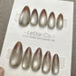 Reusable Mocha Mist Cat Eye Effect | Premium Press on Nails Gel Hand Painted Pressons Customizable Gel Nail Artist fake nails WM937