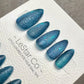 Reusable Oceanic Scales Cat Eye Effect | Premium Press on Nails Gel Hand Painted Pressons Customizable Gel Nail Artist fake nails WM943