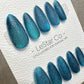 Reusable Oceanic Scales Cat Eye Effect | Premium Press on Nails Gel Hand Painted Pressons Customizable Gel Nail Artist fake nails WM943
