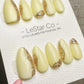 Reusable Lustrous Sand| Premium Press on Nails Gel Hand Painted Pressons Customizable Gel Nail faux nails ML915