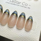 Reusable Eclipse French Tip | Premium Handmade Press on Nails Gel | Fake Nails | Cute Fun Colorful Gel Nail Artist faux nails ML916
