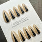 Reusable Nude Ebony Peaks | Premium Press on Nails Gel | Fake Nails | Cute Fun Colorful Gel Nail Artist faux nails ML917