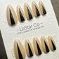 Reusable Nude Ebony Peaks | Premium Press on Nails Gel | Fake Nails | Cute Fun Colorful Gel Nail Artist faux nails ML917