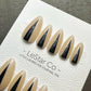 Reusable Nude Ebony Peaks | Premium Press on Nails Gel | Fake Nails | Cute Fun Colorful Gel Nail Artist faux nails ML917