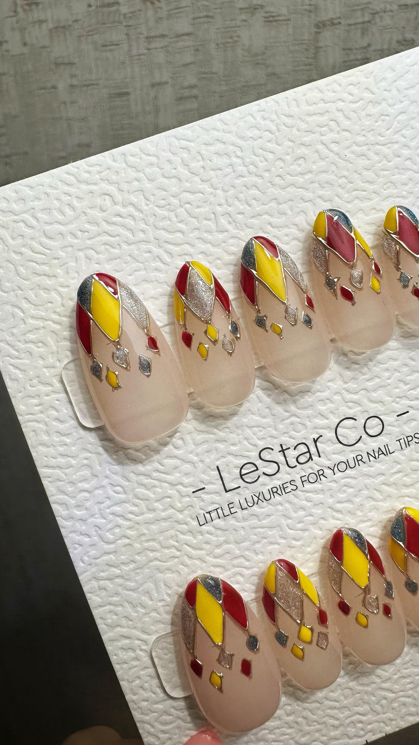 Reusable Diamond Jubilee Cat Eye | Premium Handmade Press on Nails Gel Hand Painted Pressons Customizable Gel Nail Artist faux nails ML922