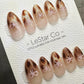 Reusable Bowed in Bronze Cat Eye Effect| Nails Premium Press on Nails Gel Manicure | Fake Nails | Handmade | faux nails ML923