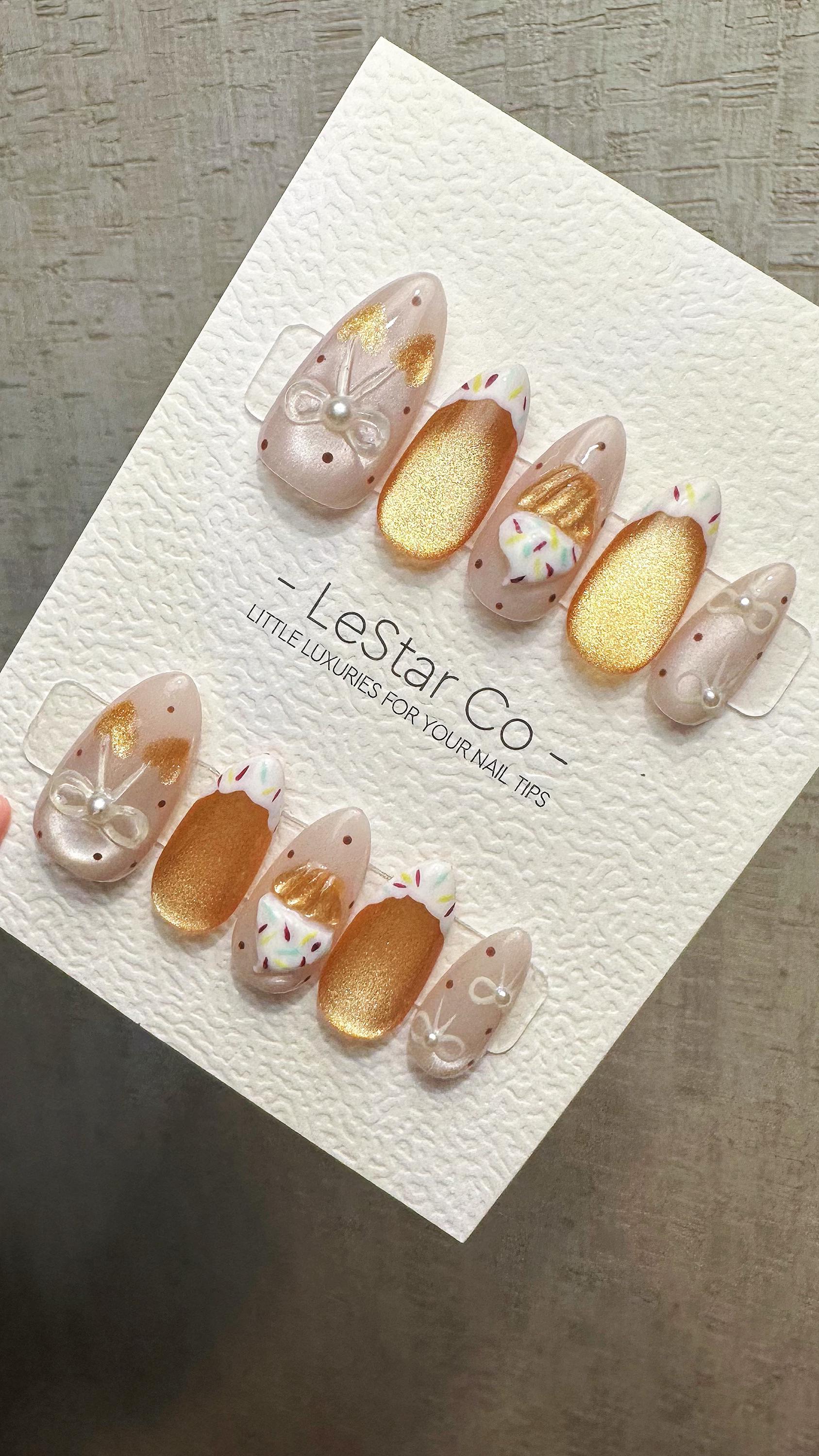 Reusable Sweet Sprinkle Dream| Premium Press on Nails Gel | Fake Nails | Cute Fun Colorful Gel Nail faux nails ML924