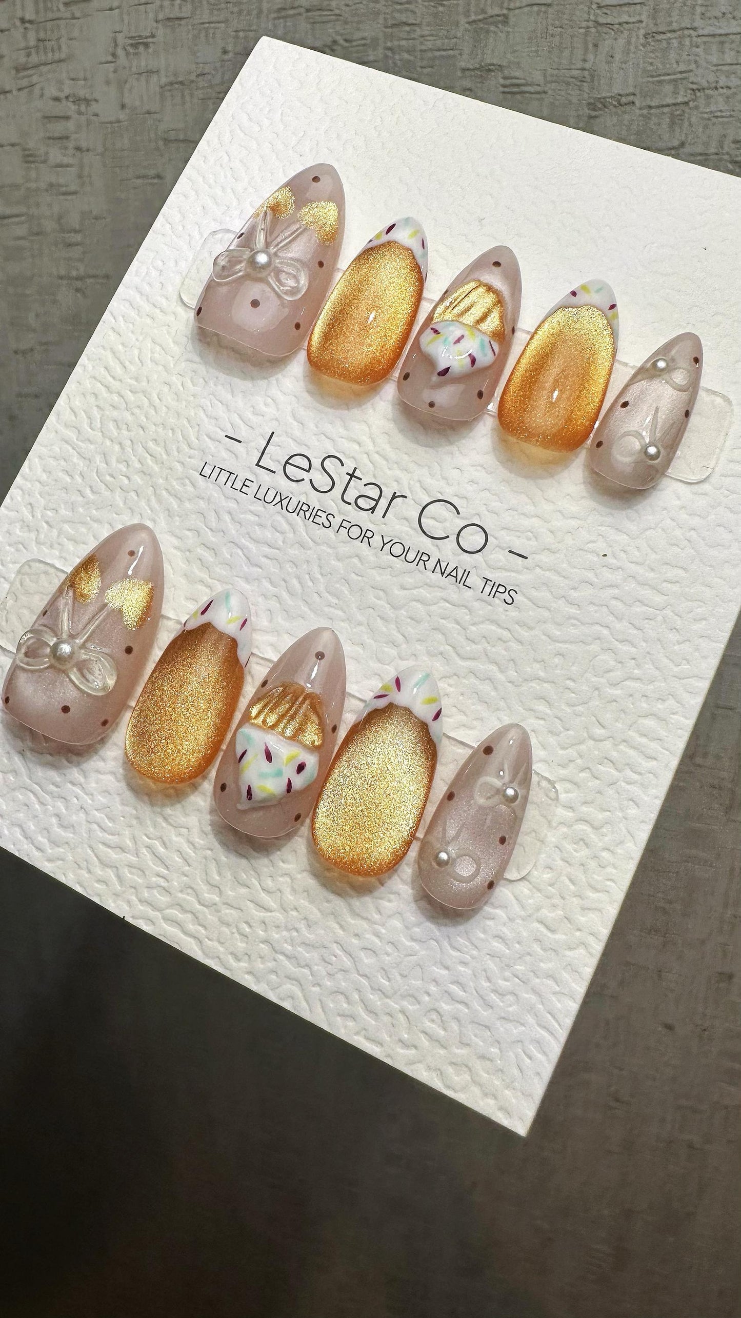 Reusable Sweet Sprinkle Dream| Premium Press on Nails Gel | Fake Nails | Cute Fun Colorful Gel Nail faux nails ML924