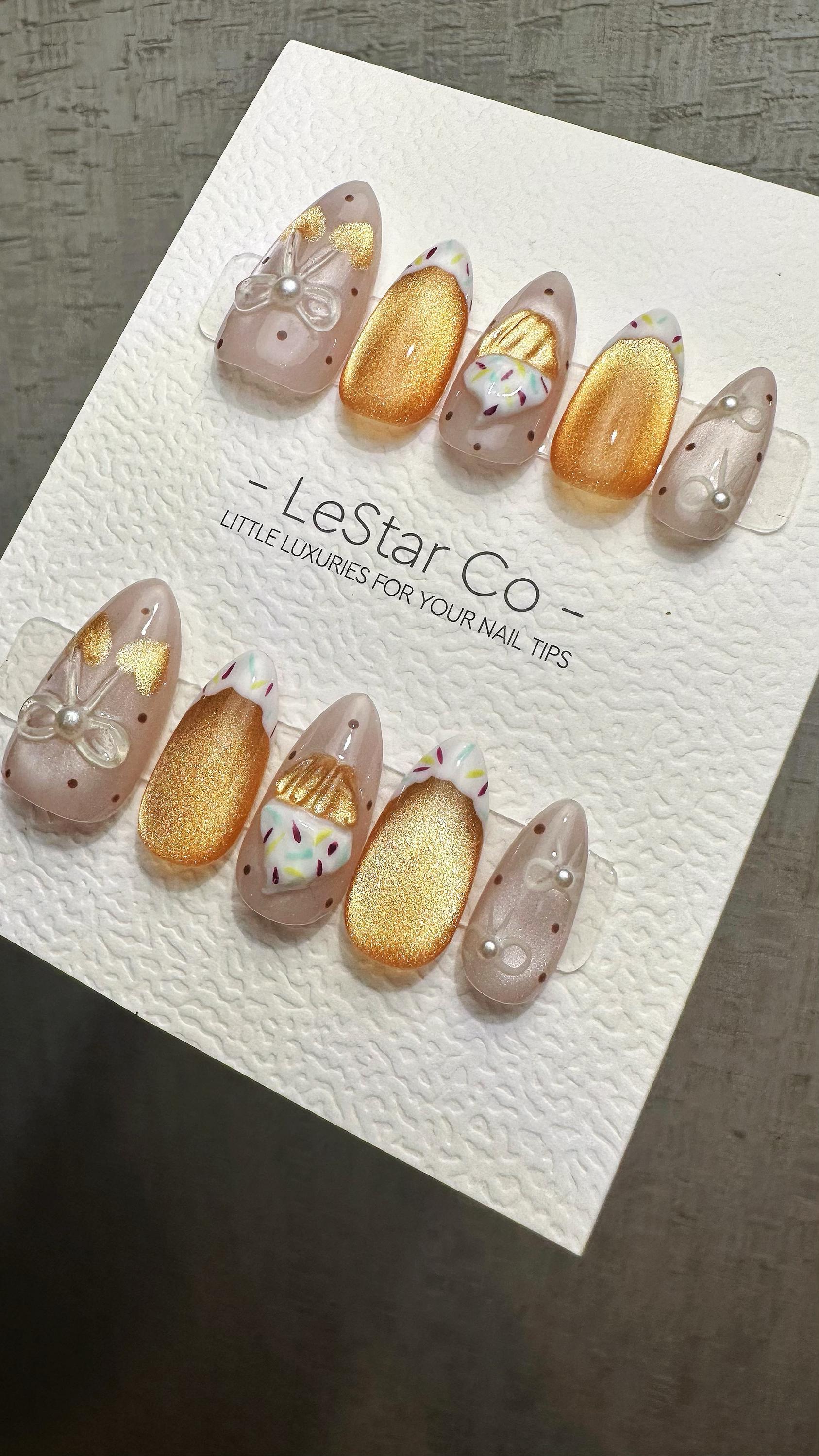 Reusable Sweet Sprinkle Dream| Premium Press on Nails Gel | Fake Nails | Cute Fun Colorful Gel Nail faux nails ML924