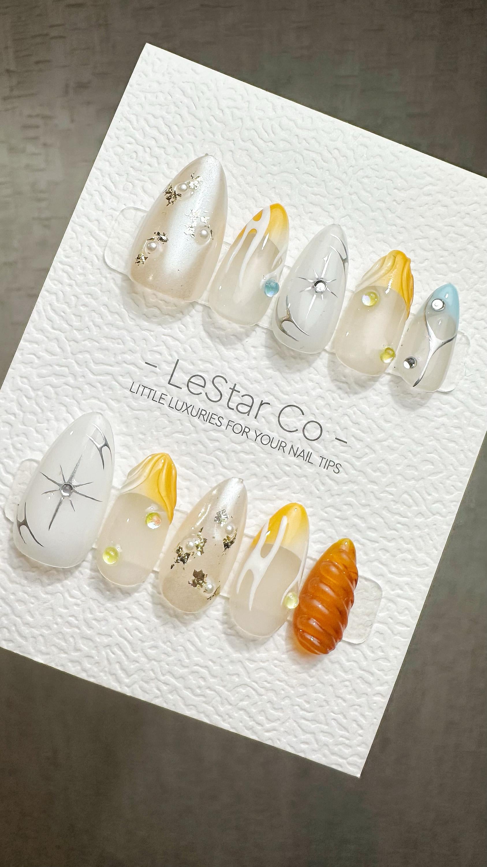 Reusable Nebula Glow| Premium Press on Nails Gel | Fake Nails | Cute Fun Colorful Gel Nail Artist faux nails ML929