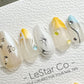 Reusable Nebula Glow| Premium Press on Nails Gel | Fake Nails | Cute Fun Colorful Gel Nail Artist faux nails ML929