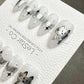Reusable Moonlit Paws | Premium Press on Nails Gel Hand Painted Pressons Customizable Gel Nail Artist faux nails ML927