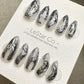 Reusable Liquid Metal Waves | Premium Press on Nails Gel Hand Painted Pressons Customizable Gel Nail Artist faux nails ML928
