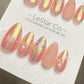 Reusable Frosted Peach Glow | Premium Press on Nails Gel Hand Painted Pressons Customizable Gel Nail Artist faux nails ML932