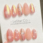 Reusable Frosted Peach Glow | Premium Press on Nails Gel Hand Painted Pressons Customizable Gel Nail Artist faux nails ML932