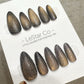 Reusable Dragon's Breath Cat Eye Effect | Premium Press on Nails Gel Hand Painted Pressons Customizable Gel Nail Artist fake nails WM934