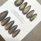 Reusable Dragon's Breath Cat Eye Effect | Premium Press on Nails Gel Hand Painted Pressons Customizable Gel Nail Artist fake nails WM934