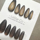 Reusable Dragon's Breath Cat Eye Effect | Premium Press on Nails Gel Hand Painted Pressons Customizable Gel Nail Artist fake nails WM934