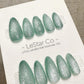 Reusable Aqua Mirage Cat Eye Effect | Premium Press on Nails Gel Hand Painted Pressons Customizable Gel Nail Artist fake nails WM936