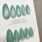 Reusable Aqua Mirage Cat Eye Effect | Premium Press on Nails Gel Hand Painted Pressons Customizable Gel Nail Artist fake nails WM936