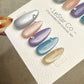 Reusable Starlit Gem Cat Eye Effect | Premium Press on Nails Gel Hand Painted Pressons Customizable Gel Nail Artist fake nails WM938
