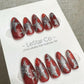 Reusable Crimson Stardust | Premium Press on Nails Gel Hand Painted Pressons Customizable Gel Nail Artist faux nails WM939