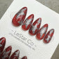 Reusable Crimson Stardust | Premium Press on Nails Gel Hand Painted Pressons Customizable Gel Nail Artist faux nails WM939