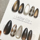 Reusable Champagne Shadows Cat Eye Effect | Premium Press on Nails Gel Hand Painted Pressons Customizable Gel Nail Artist faux nails WM940