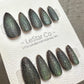 Reusable Mystic Forest Cat Eye Effect | Premium Press on Nails Gel Hand Painted Pressons Customizable Gel Nail Artist fake nails WM943