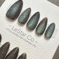 Reusable Mystic Forest Cat Eye Effect | Premium Press on Nails Gel Hand Painted Pressons Customizable Gel Nail Artist fake nails WM943