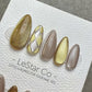 Reusable Luxe Lattice Cat Eye Effect | Premium Press on Nails Gel Hand Painted Pressons Customizable Gel Nail Artist faux nails WM942