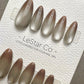 Reusable Mocha Mist Cat Eye Effect | Premium Press on Nails Gel Hand Painted Pressons Customizable Gel Nail Artist fake nails WM937