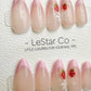 Reusable Strawberry Blossom Pink French Tip | Premium Press on Nails Gel Hand Painted Pressons Customizable Gel Nail fake nails WM951