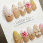 Reusable Nude Petal Serenity 3D Effect | Premium Press on Nails Gel Hand Painted Pressons Customizable Gel Nail Artist faux nails WM953