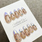 Reusable Iridescent Jewel Glow French Tip | Premium Press on Nails Gel Hand Painted Pressons Customizable Gel Nail Artist faux nails QN954